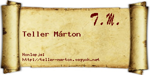 Teller Márton névjegykártya